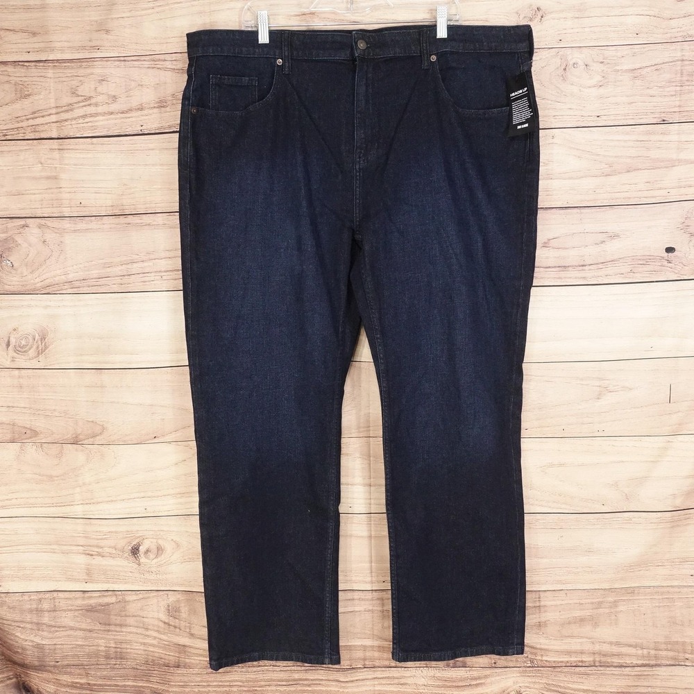 New! True Classic Jeans Mens 42x30 Blue Dark Wash Straight Denim Pants